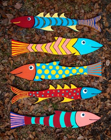 painted wood fish